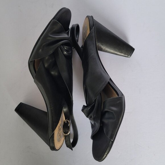 Vince Camuto Katie Soft Leather Slingback Block Heeled Sandals. Size 10M - Picture 5 of 9